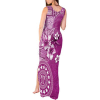 Cook Islands Tank Maxi Dress Fandango Hibiscus And Stars LT05 - Polynesian Pride