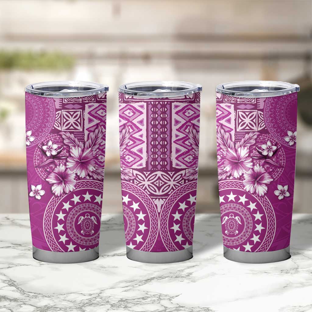 Cook Islands Tumbler Cup Fandango Hibiscus And Stars LT05 - Polynesian Pride