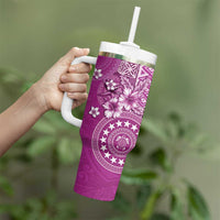 Cook Islands Tumbler With Handle Fandango Hibiscus And Stars LT05 - Polynesian Pride