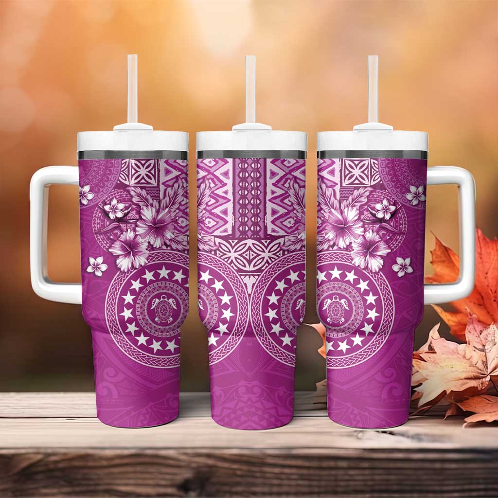 Cook Islands Tumbler With Handle Fandango Hibiscus And Stars LT05 - Polynesian Pride