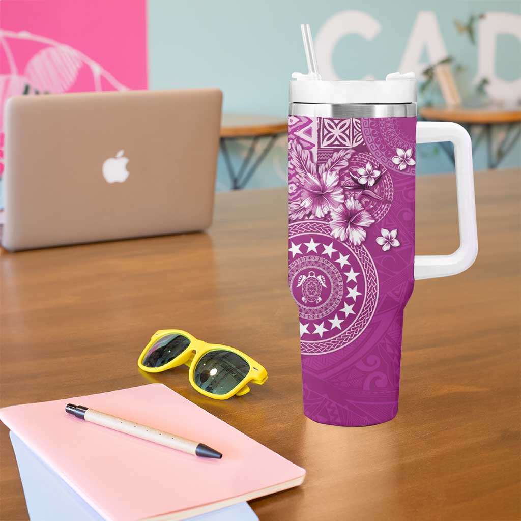 Cook Islands Tumbler With Handle Fandango Hibiscus And Stars LT05 - Polynesian Pride