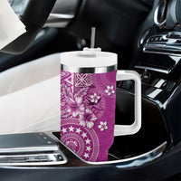 Cook Islands Tumbler With Handle Fandango Hibiscus And Stars LT05 - Polynesian Pride