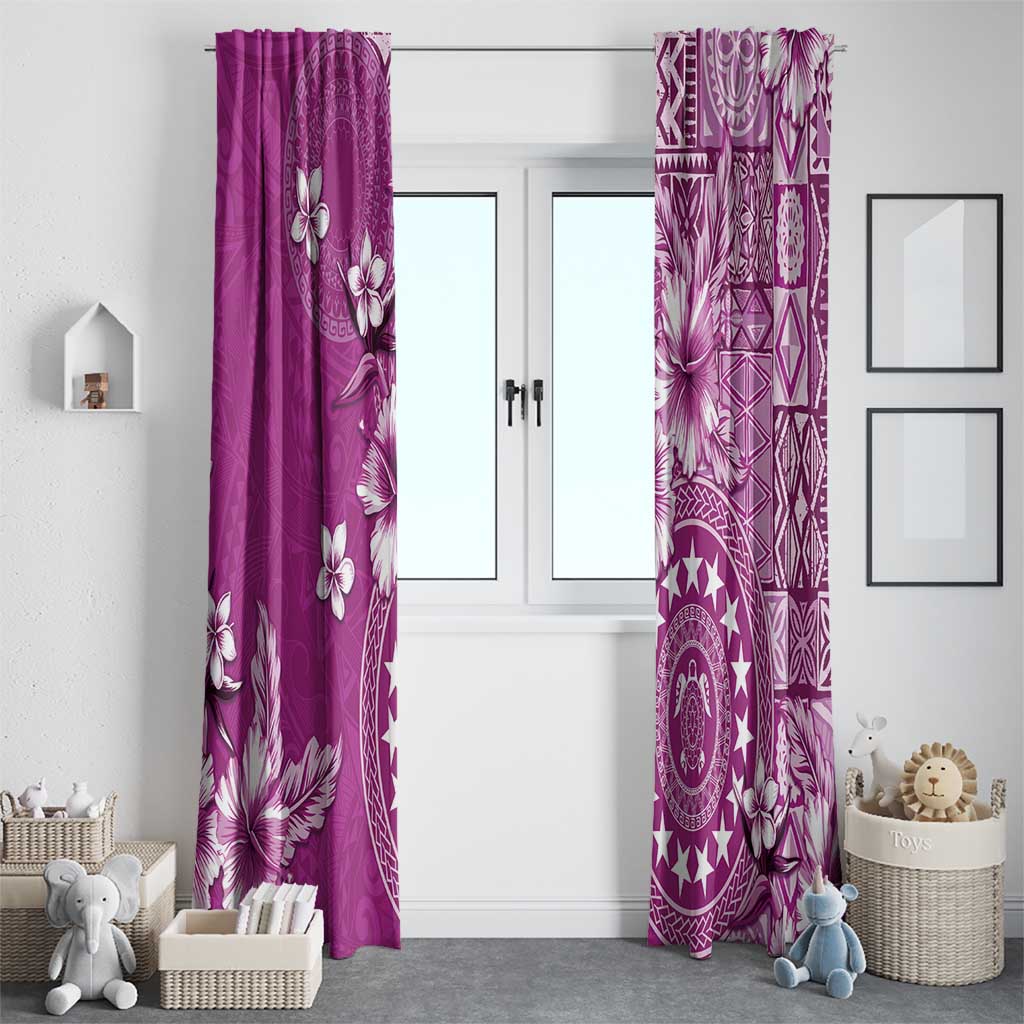 Cook Islands Window Curtain Fandango Hibiscus And Stars LT05 - Polynesian Pride