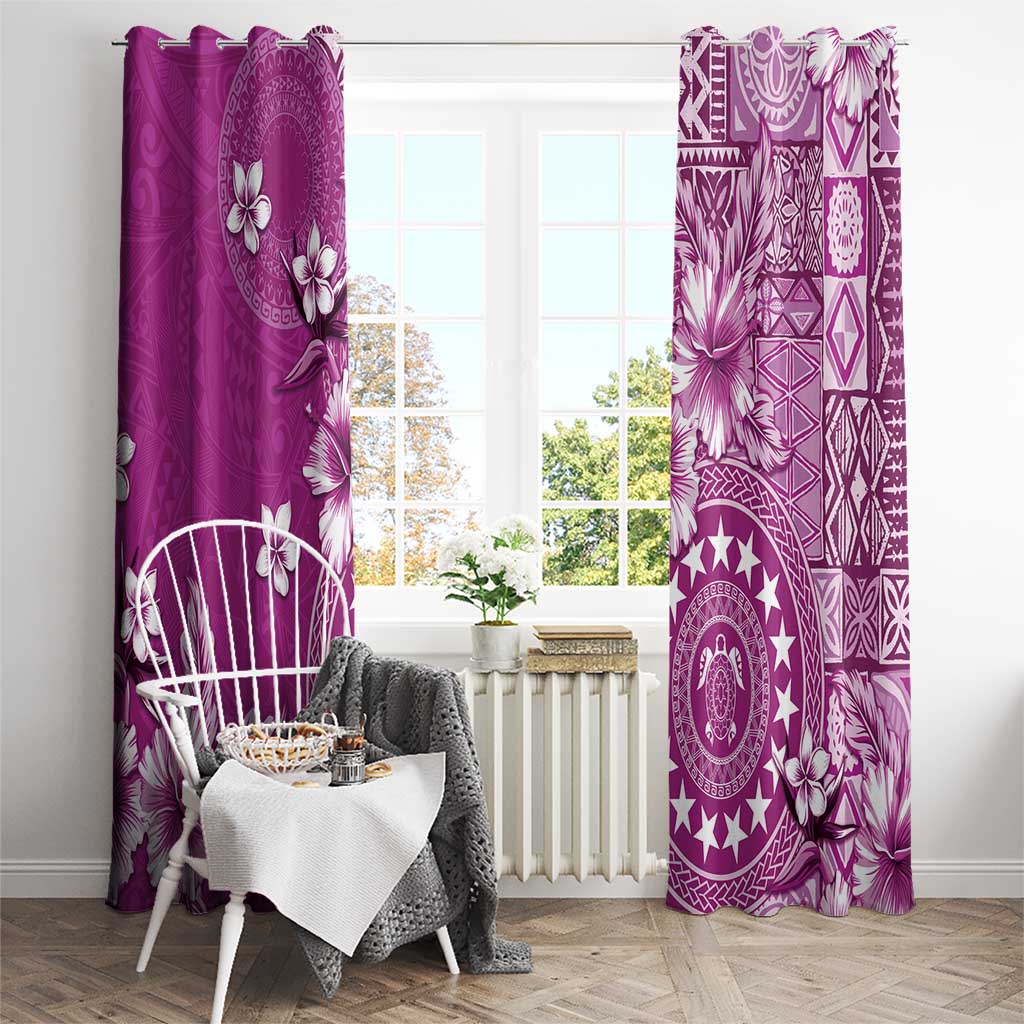 Cook Islands Window Curtain Fandango Hibiscus And Stars LT05 - Polynesian Pride