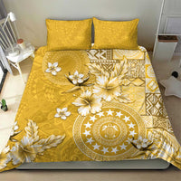 Cook Islands Bedding Set Yellow Hibiscus And Stars