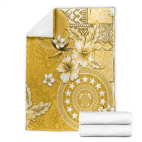 Cook Islands Blanket Yellow Hibiscus And Stars LT05 - Polynesian Pride