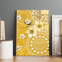 Cook Islands Canvas Wall Art Yellow Hibiscus And Stars LT05 - Polynesian Pride