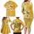 Cook Islands Family Matching Long Sleeve Bodycon Dress and Hawaiian Shirt Yellow Hibiscus And Stars