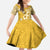 Cook Islands Family Matching Off Shoulder Maxi Dress and Hawaiian Shirt Yellow Hibiscus And Stars