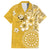 Cook Islands Family Matching Off Shoulder Maxi Dress and Hawaiian Shirt Yellow Hibiscus And Stars