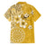 Cook Islands Family Matching Off Shoulder Maxi Dress and Hawaiian Shirt Yellow Hibiscus And Stars