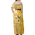 Cook Islands Family Matching Off Shoulder Maxi Dress and Hawaiian Shirt Yellow Hibiscus And Stars