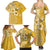 Cook Islands Family Matching Summer Maxi Dress and Hawaiian Shirt Yellow Hibiscus And Stars