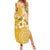 Cook Islands Family Matching Summer Maxi Dress and Hawaiian Shirt Yellow Hibiscus And Stars