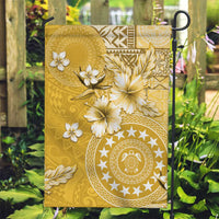 Cook Islands Garden Flag Yellow Hibiscus And Stars LT05 Garden Flag Yellow - Polynesian Pride