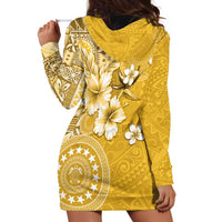 Cook Islands Hoodie Dress Yellow Hibiscus And Stars LT05 - Polynesian Pride
