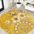 Cook Islands Round Carpet Yellow Hibiscus And Stars