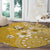 Cook Islands Round Carpet Yellow Hibiscus And Stars