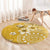 Cook Islands Round Carpet Yellow Hibiscus And Stars