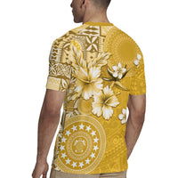 Cook Islands Rugby Jersey Yellow Hibiscus And Stars