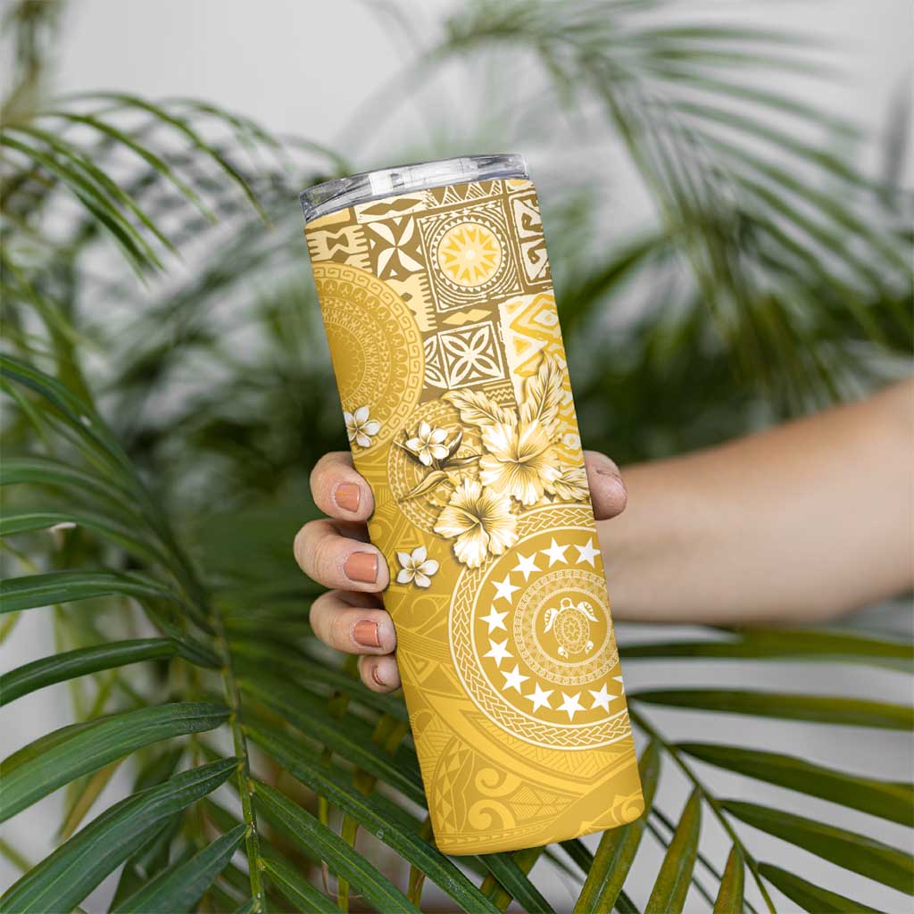 Cook Islands Skinny Tumbler Yellow Hibiscus And Stars