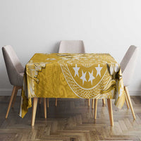 Cook Islands Tablecloth Yellow Hibiscus And Stars LT05 - Polynesian Pride