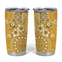 Cook Islands Tumbler Cup Yellow Hibiscus And Stars LT05 Yellow - Polynesian Pride