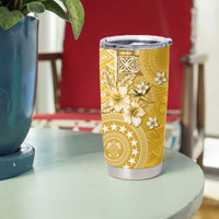 Cook Islands Tumbler Cup Yellow Hibiscus And Stars LT05 - Polynesian Pride