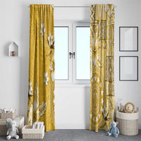 Cook Islands Window Curtain Yellow Hibiscus And Stars LT05 - Polynesian Pride