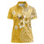 Cook Islands Women Polo Shirt Yellow Hibiscus And Stars