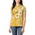 Cook Islands Women Polo Shirt Yellow Hibiscus And Stars