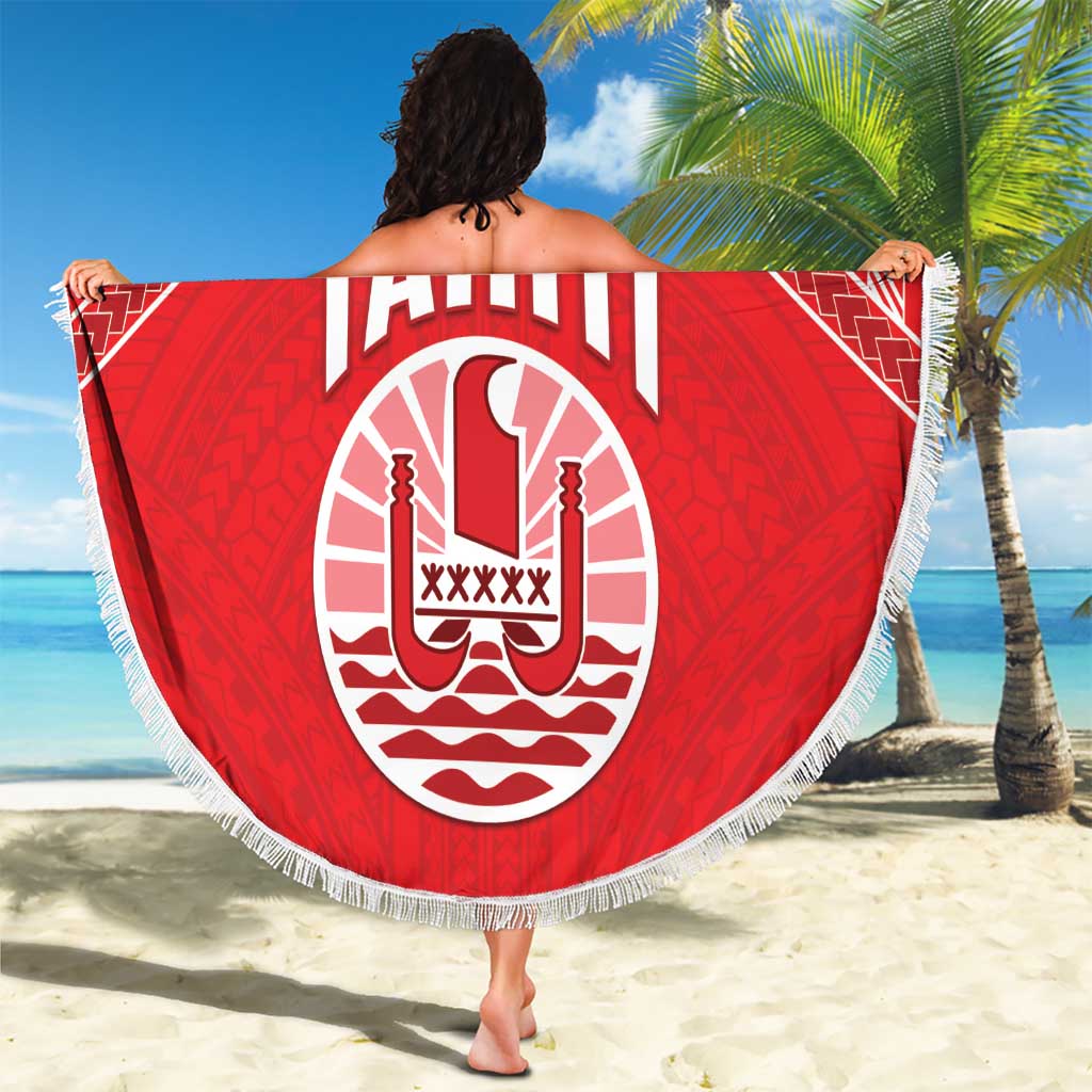 Tahiti Football Beach Blanket Coat Of Arms Polynesian Tribal Pattern