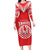 Custom Tahiti Football Family Matching Long Sleeve Bodycon Dress and Hawaiian Shirt Coat Of Arms Polynesian Tribal Pattern