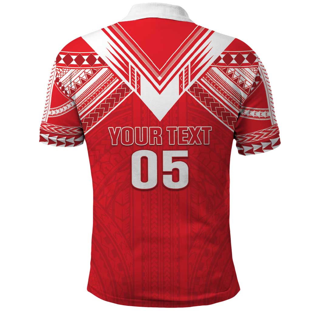 Custom Tahiti Football Polo Shirt Coat Of Arms Polynesian Tribal Pattern