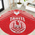 Tahiti Football Round Carpet Coat Of Arms Polynesian Tribal Pattern