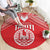 Tahiti Football Round Carpet Coat Of Arms Polynesian Tribal Pattern