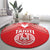 Tahiti Football Round Carpet Coat Of Arms Polynesian Tribal Pattern