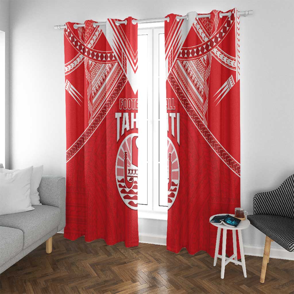 Tahiti Football Window Curtain Coat Of Arms Polynesian Tribal Pattern