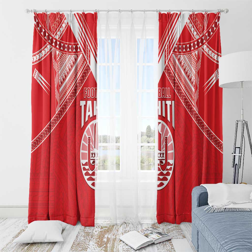 Tahiti Football Window Curtain Coat Of Arms Polynesian Tribal Pattern
