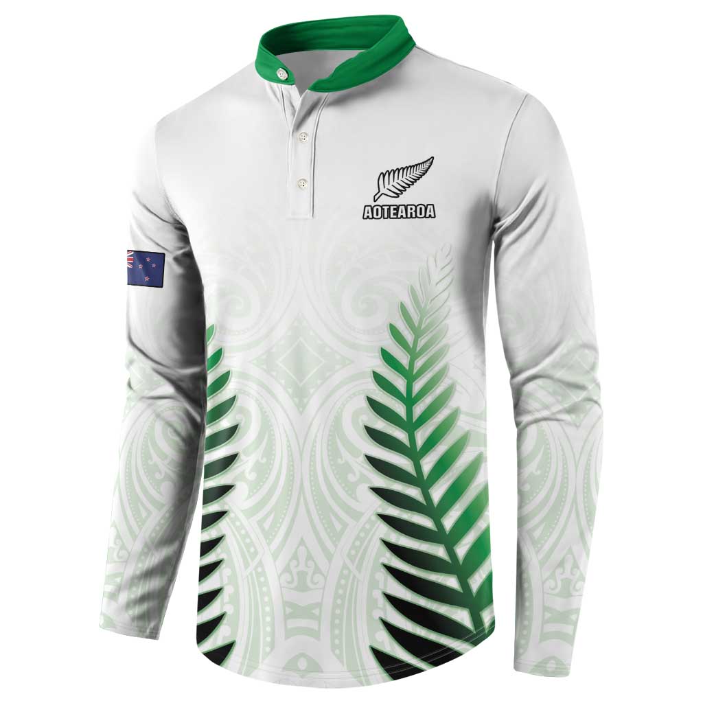 Custom New Zealand Fern Football Button Sweatshirt Simple Style LT05 - Polynesian Pride