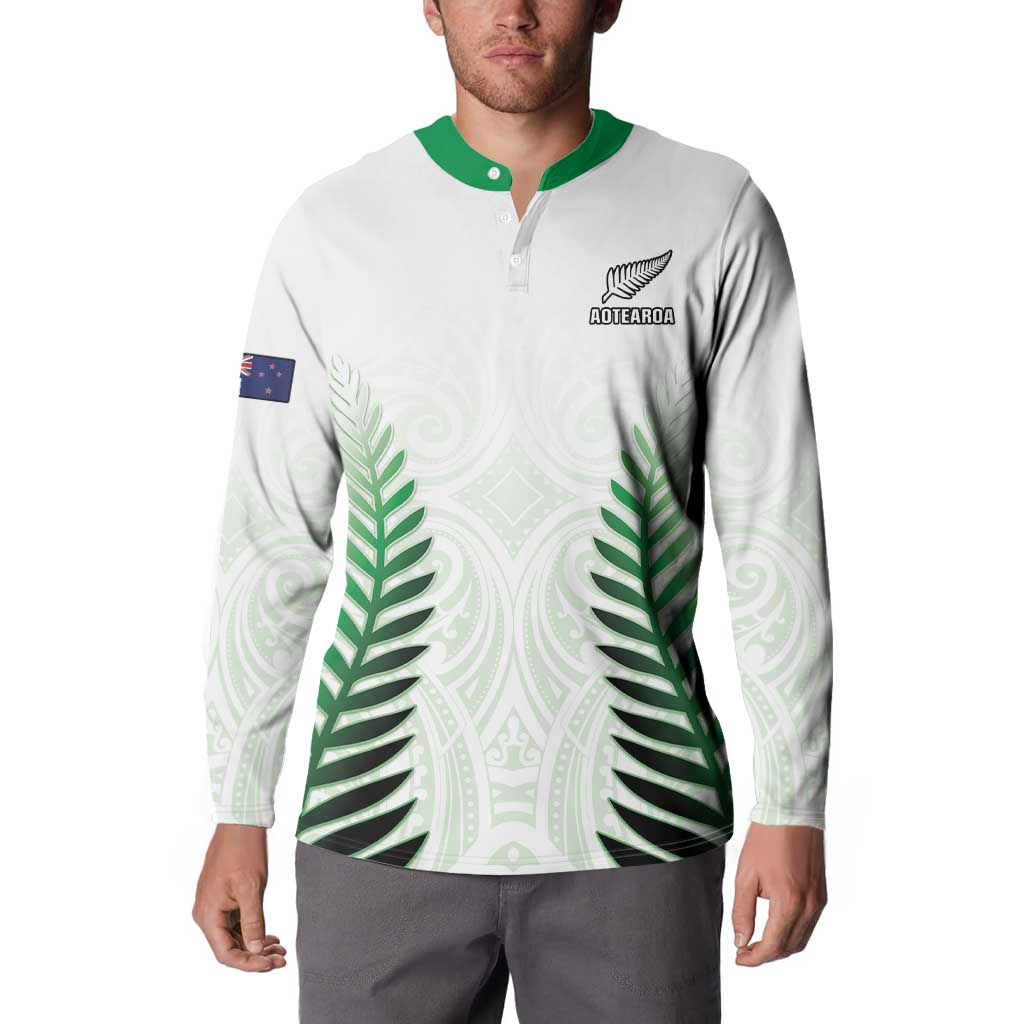 Custom New Zealand Fern Football Button Sweatshirt Simple Style LT05 - Polynesian Pride