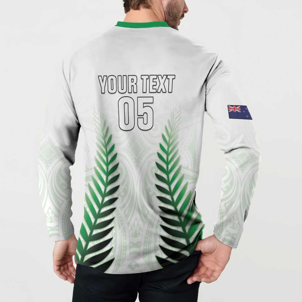 Custom New Zealand Fern Football Button Sweatshirt Simple Style LT05 - Polynesian Pride