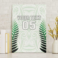 Custom New Zealand Fern Football Canvas Wall Art Simple Style LT05 Without Frame White - Polynesian Pride