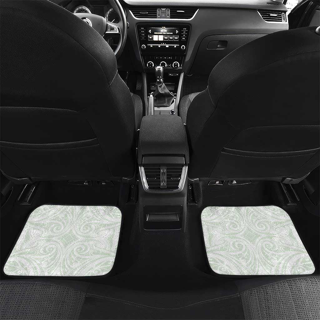 Custom New Zealand Fern Football Car Mats Simple Style LT05 Set 2pcs - Back White - Polynesian Pride