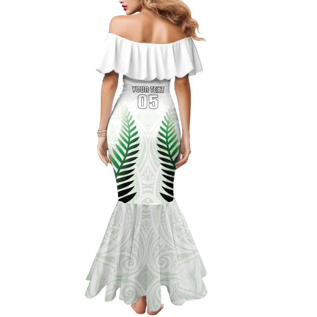 Custom New Zealand Fern Football Family Matching Mermaid Dress and Hawaiian Shirt Simple Style