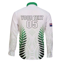 Custom New Zealand Fern Football Family Matching Off The Shoulder Long Sleeve Dress and Hawaiian Shirt Simple Style