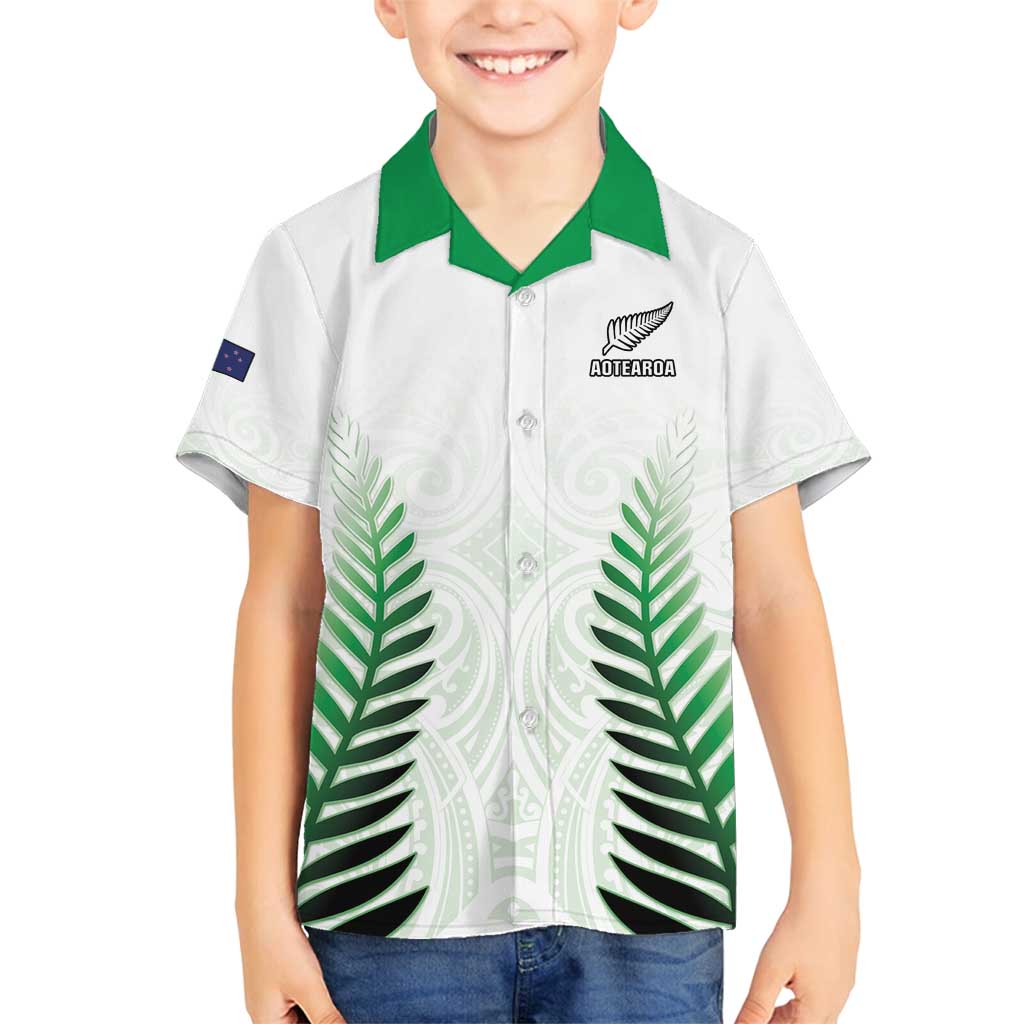 Custom New Zealand Fern Football Family Matching Off Shoulder Maxi Dress and Hawaiian Shirt Simple Style