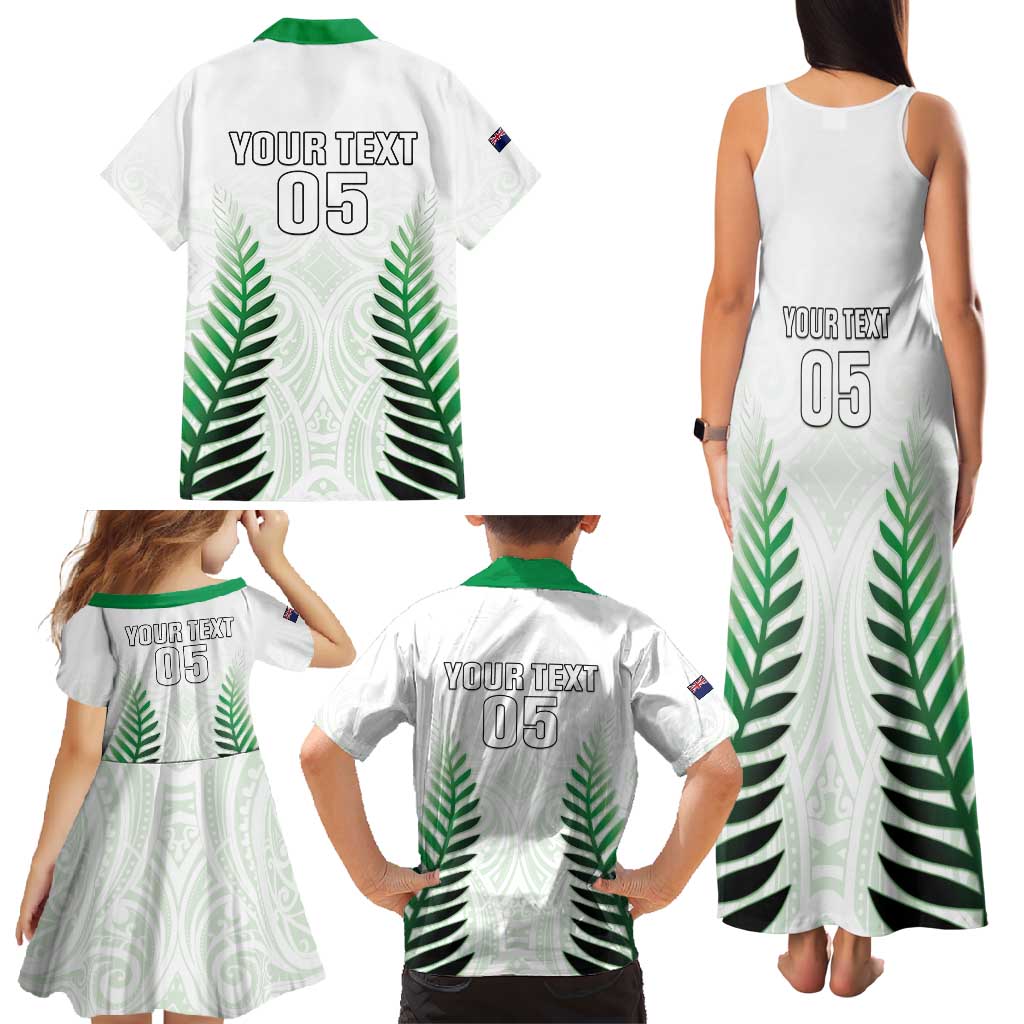 Custom New Zealand Fern Football Family Matching Tank Maxi Dress and Hawaiian Shirt Simple Style