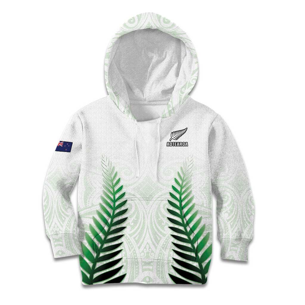 Custom New Zealand Fern Football Kid Hoodie Simple Style