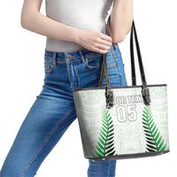 Custom New Zealand Fern Football Leather Tote Bag Simple Style
